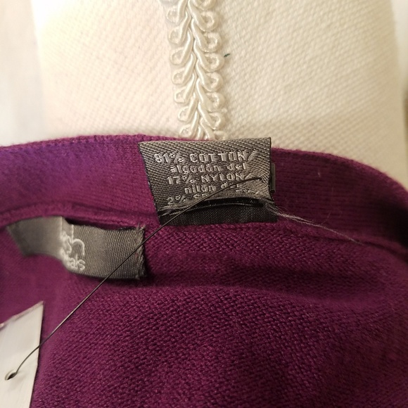 Extra Long Purple LowV Neck Button Down Cardigan - Picture 4 of 8